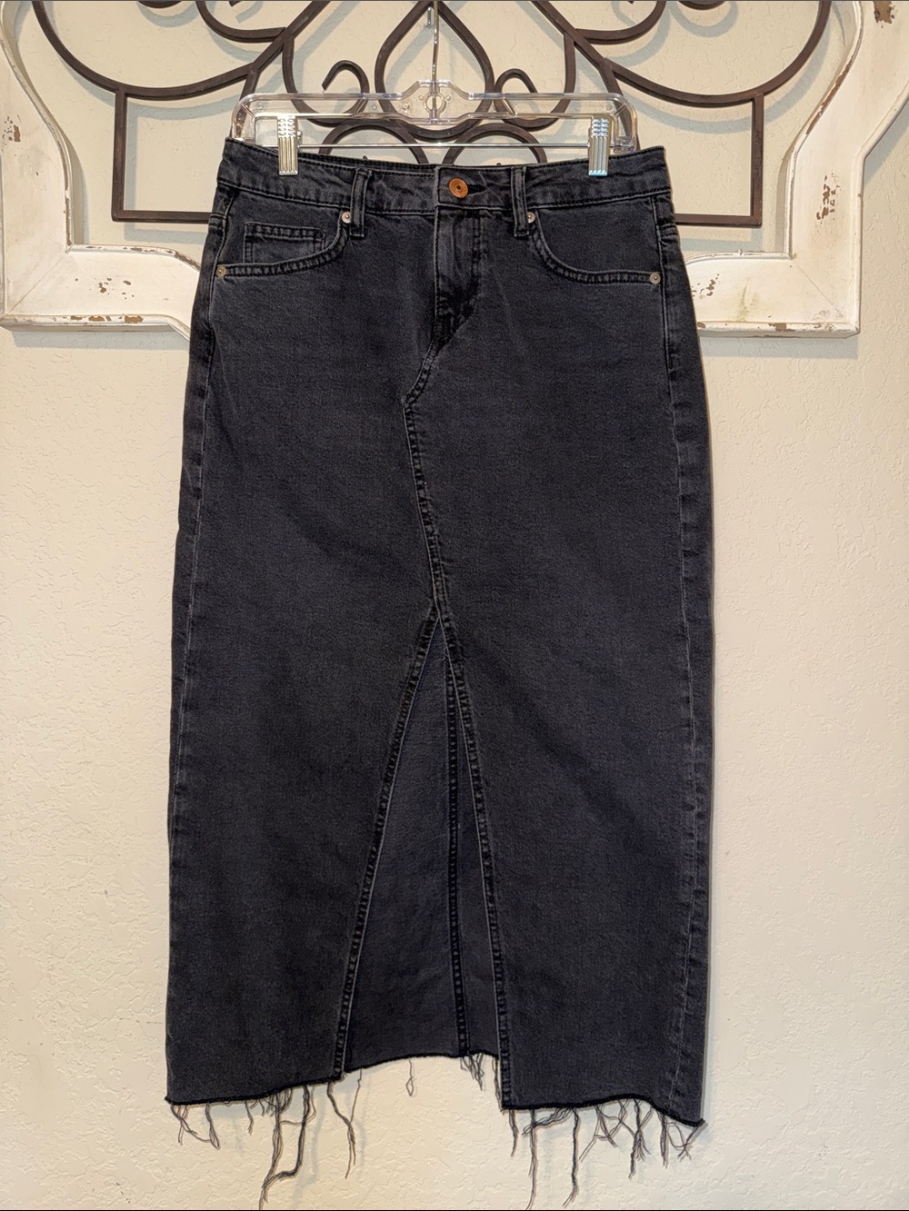 Divided H&M Denim Skirt with Front Slit
